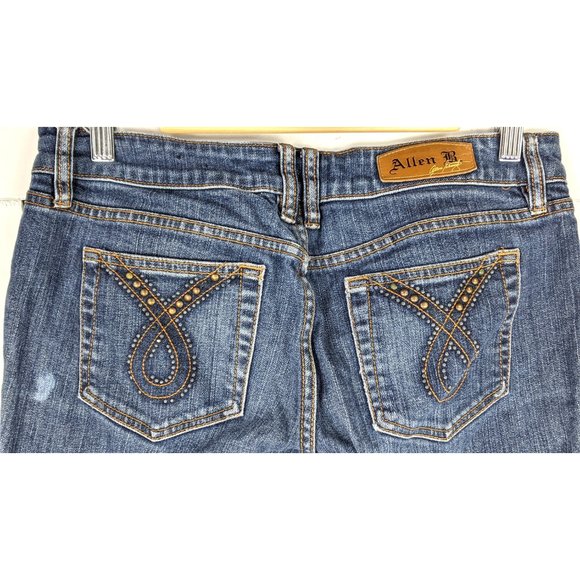 Allen B Allen Schwartz blue faded denim ankle zipper skinny jeans 8 - Picture 4 of 5